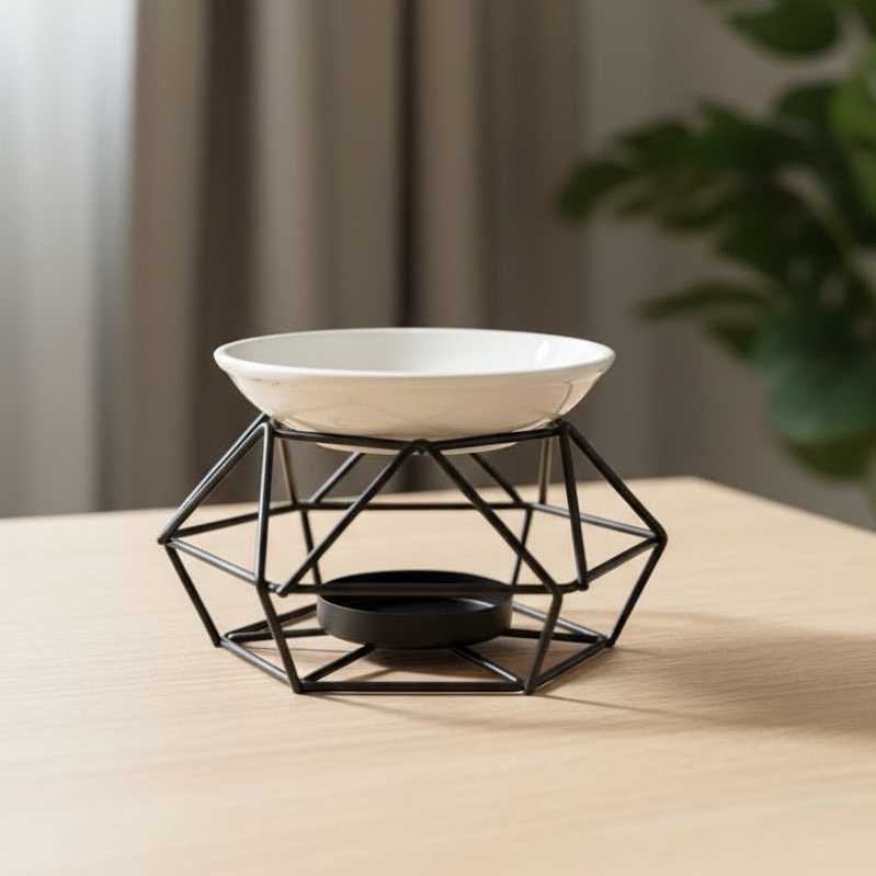 Quemador negro cerámica para wax melts solaina candles