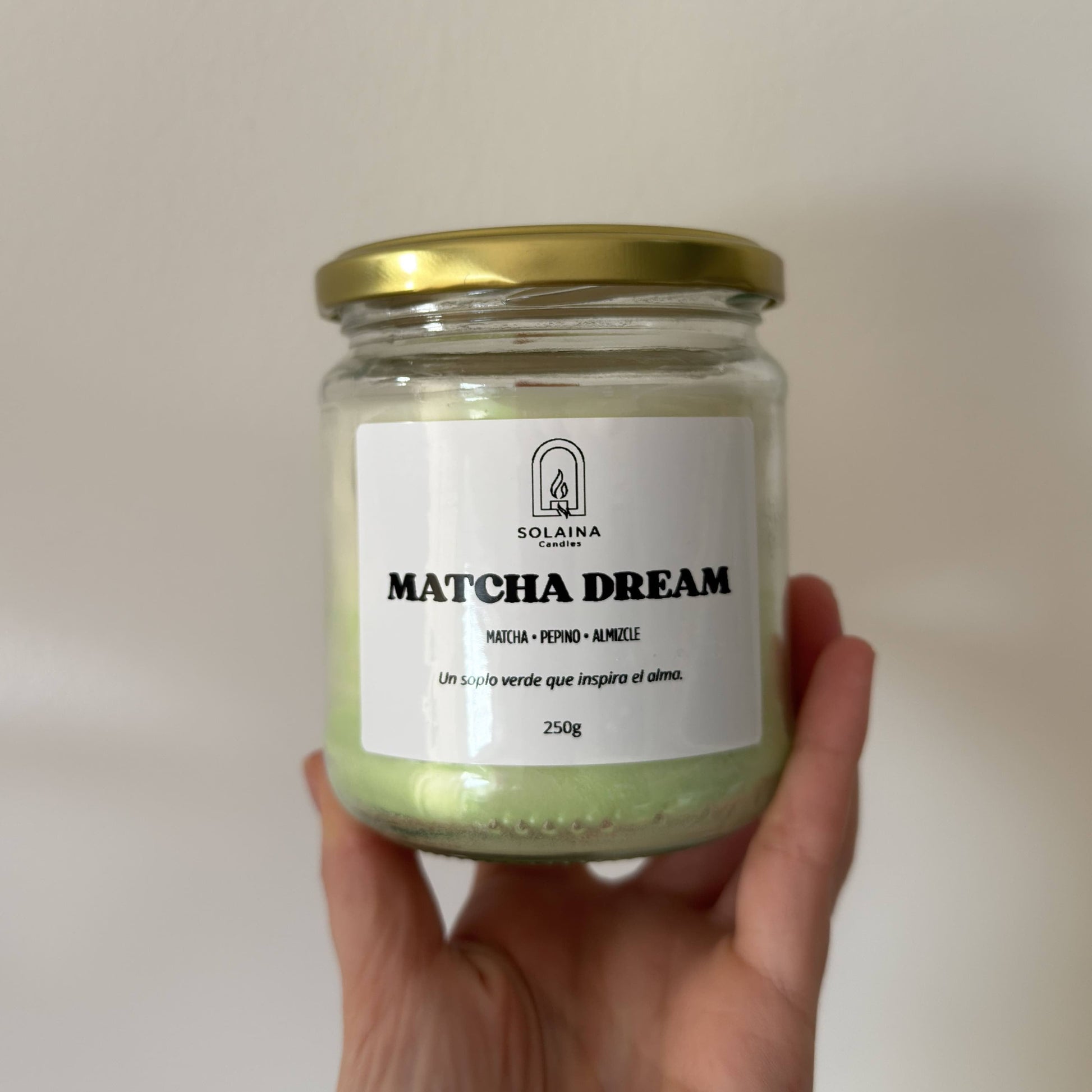 Vela soja aroma matcha pepino solaina candles
