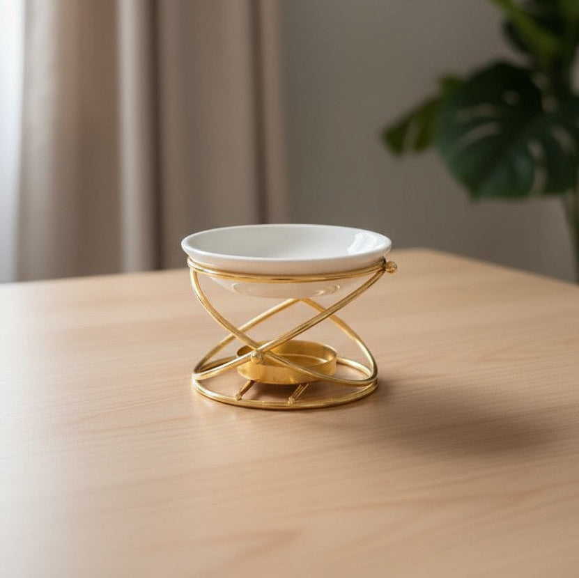 Quemador dorado cerámica para wax melts solaina candles