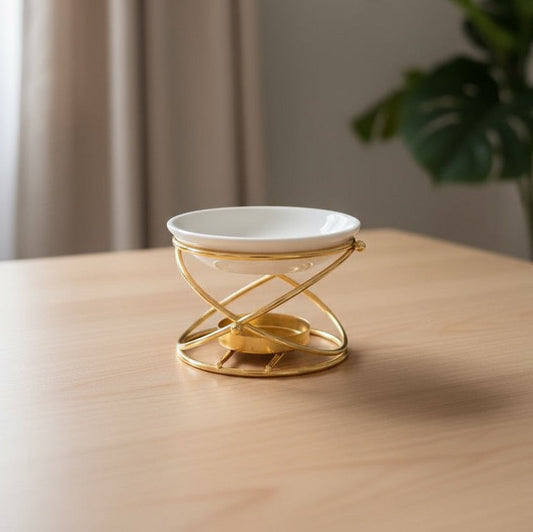 Quemador dorado cerámica para wax melts solaina candles