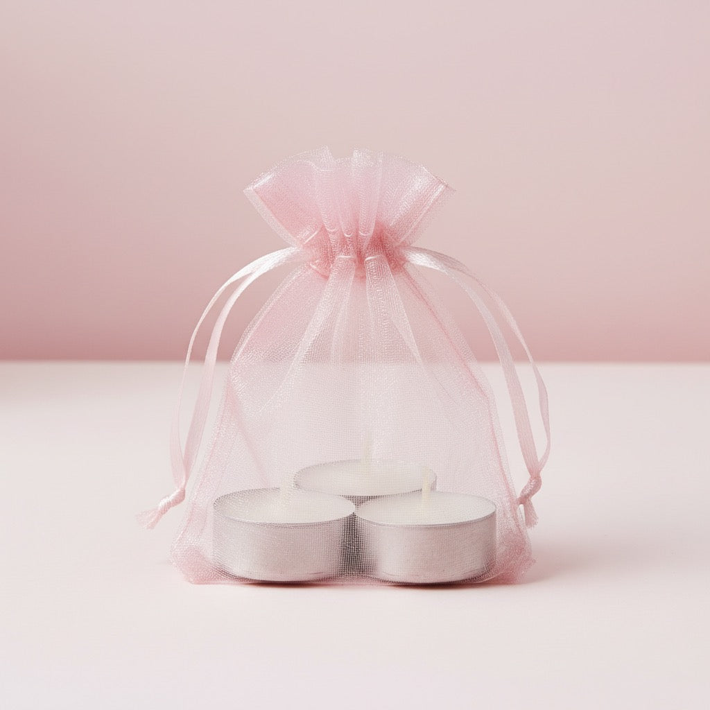 Pack velas te bolsita organza
