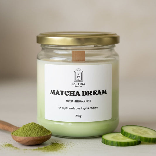 Vela aromática soja Matcha pepino solaina candles